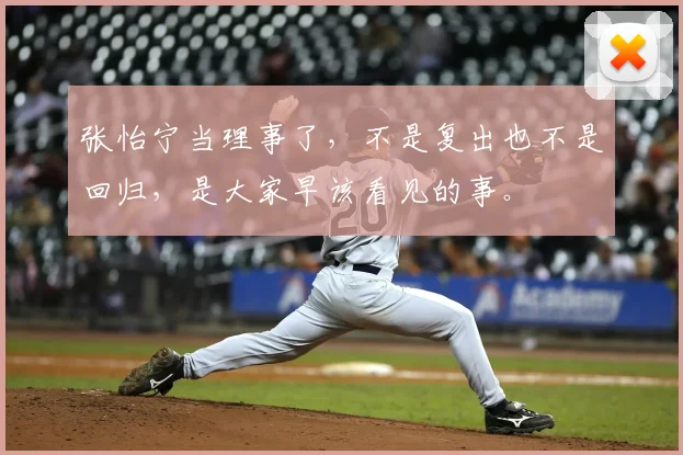 张怡宁当理事了，不是复出也不是回归，是大家早该看见的事。