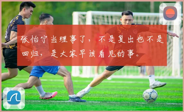 张怡宁当理事了，不是复出也不是回归，是大家早该看见的事。